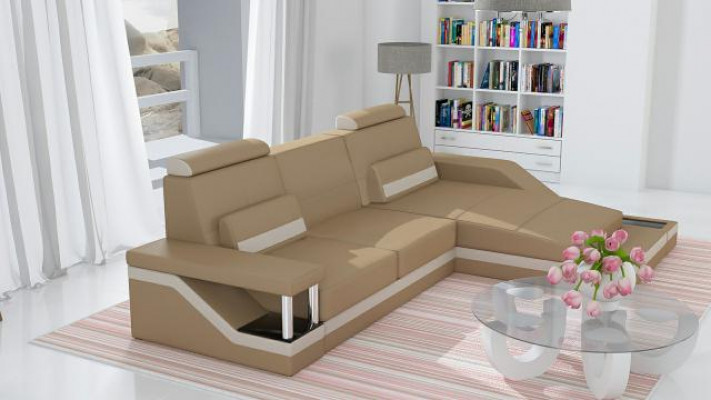 Ecksofa Pohovka Gauč Potahová skála Kožená Rohová sedací souprava L tvar HHVI