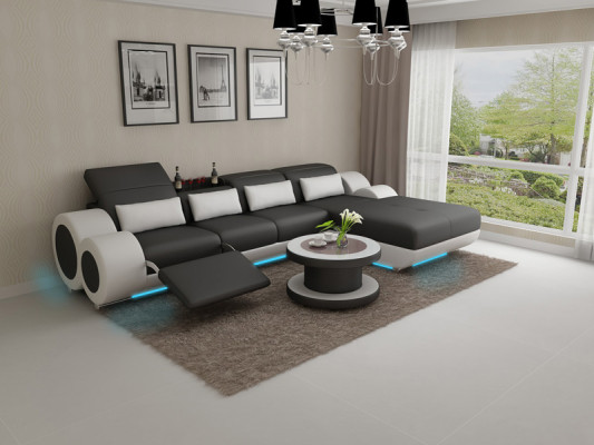 Kůžená pohovka sedací souprava Nové rohová sedací souprava Design Moderní gauč G8035H