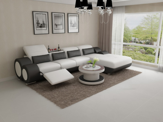 Kůžená pohovka sedací souprava Nové rohová sedací souprava Design Moderní gauč G8035H