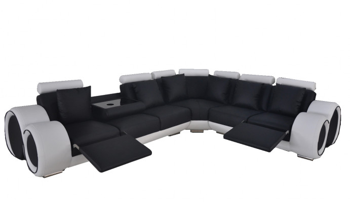 Design kůže polštáře XXL sedací souprava koutová sestava Designer Couch Sofá trůn