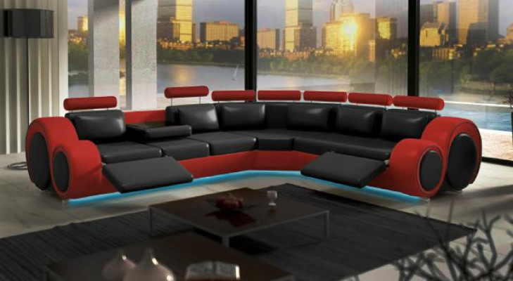 Design kůže polštáře XXL sedací souprava koutová sestava Designer Couch Sofá trůn