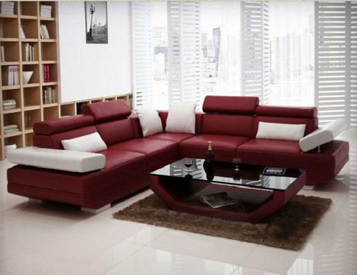 Wohnlandschaft Polster Ecke Eck Sofa mit USB Garnitur Landschaft Leder AlfredB -> Obývací krajina Pohovka s rohem a USB garniturou Landschaft Leder AlfredB