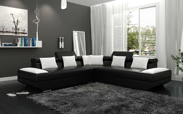Wohnlandschaft Polster Ecke Eck Sofa Couch Garnitur Landschaft Leder Neu - 2719B