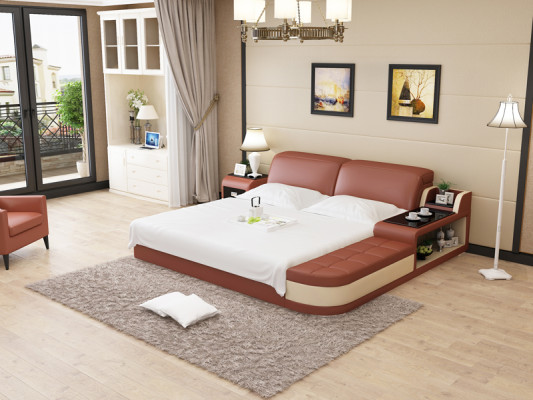 Design Leder Bett Luxus Polster Betten Doppel Modernes Ehe 140/160/180 cm