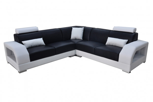XXL Pohovka Rozkládací Kůže Obývací Stěna Sestava Design Moderní Pohovka L-Forma G8001B