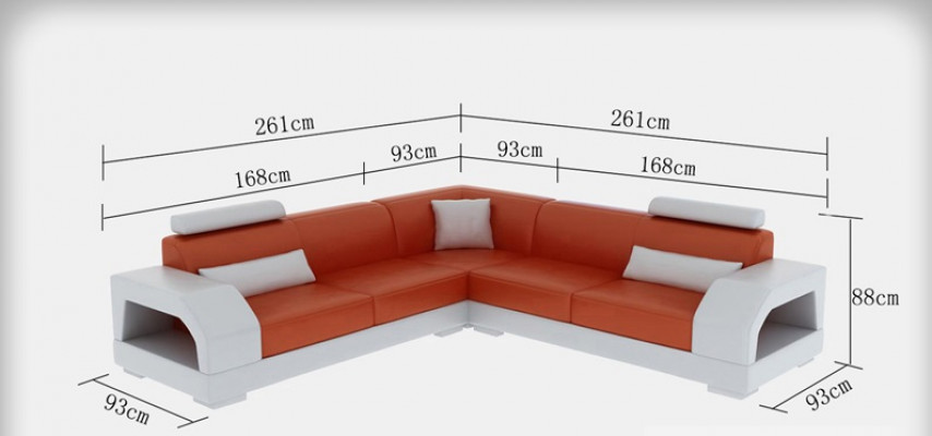 XXL Pohovka Rozkládací Kůže Obývací Stěna Sestava Design Moderní Pohovka L-Forma G8001B