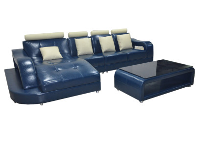 Ledersofa Couch Wohnlandschaft Eck Garnitur Design Modern Sofa L-Form