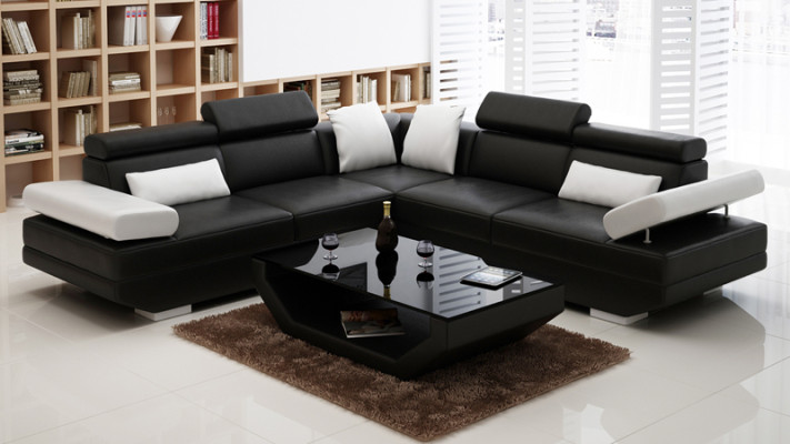 Ledersofa Sofa Couch Wohnlandschaft Ecksofa Garnitur Design Modern Sofa K5009B