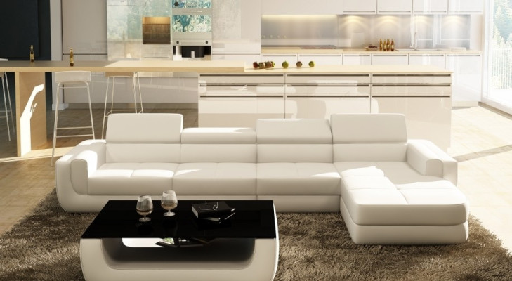 Ecksofa Ledersofa Wohnlandschaft L Form Sofa Couch Polster Sitz Ecke Tettau Rot