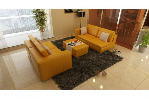 Sofa s USB polštářem, sada 3+1 kůže Pohovky Pohovky na zakázku