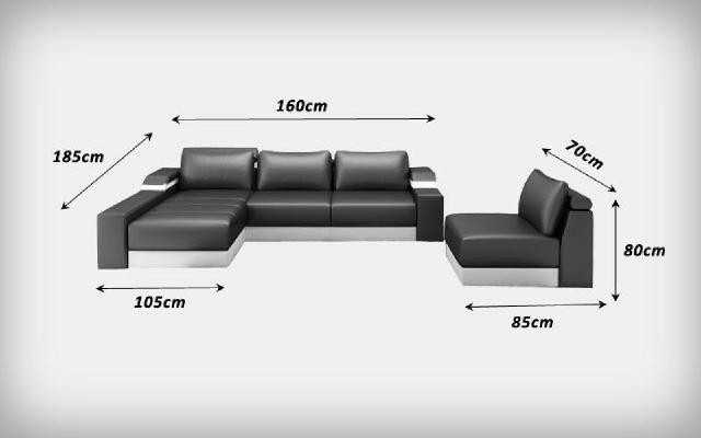 Ecksofa Eck Sofa Couch Polster Leder Garnitur Wohnlandschaft Chaiselounge