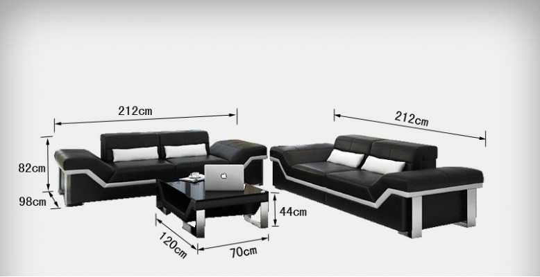 Kůžená pohovka Pohovka Rozkládací pohovka Obývací sestava 3+3 Garnitur Design Moderní Sofy Nový