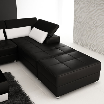 Ledersofa Couch Wohnlandschaft Ecksofa Eck Garnitur Design Modern Sofa F3018