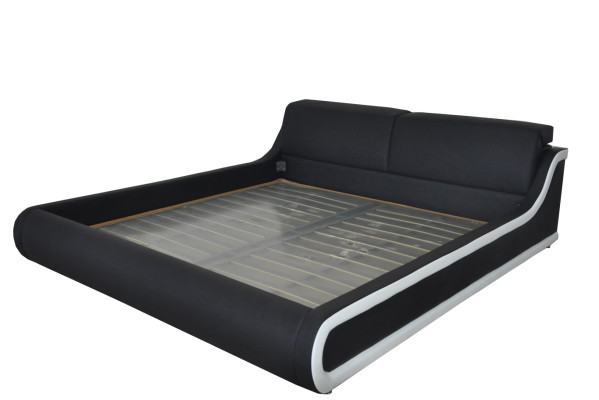 Doppel Luxus Leder Bett + USB Polster Betten Multifunktion LB8835