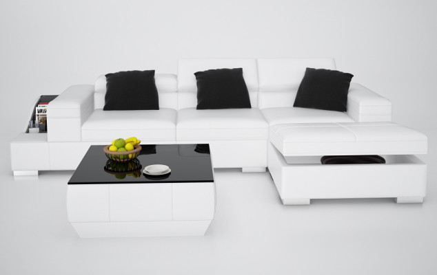 Ledersofa Sofa Couch Modern Wohnlandschaft Ecksofa Design Eck Garnitur