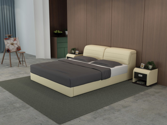 Leder Bett mit USB Polster Betten Luxus Doppel Ehe 140/160/180 LB8827