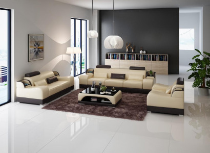 Třísedadlová pohovka s designovým čalouněním, moderní trojsedačka, nábytek do pokoje.