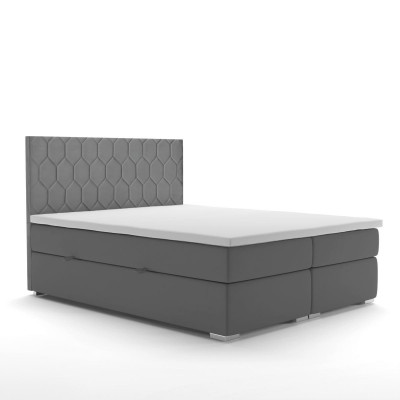 Boxspring postel Hotel Dvojlůžko 180x200cm Luxus Postele Potahová Funkce Šedý