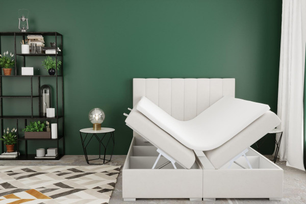 Boxspring postel Hotel Double Beds Design Polštář skříň Funkce Šedá