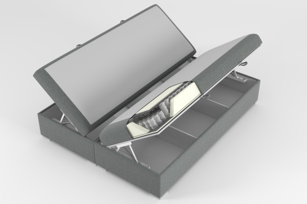 Boxspring postel Hotel Double Beds Design Polštář skříň Funkce Šedá