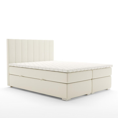 Boxspring postel hotelová dvoulůžková luxusní postele polstrovaná úložnými prostory Beige Nový
