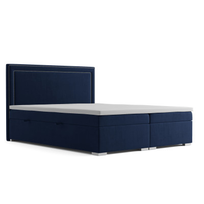 Boxspring Bed Hotel Double Design Beds Luxury Upholstered Box Function Blue New  Postel Boxspring Hotel Dvojitá designová lůžka Luxus Vysoce polstrovaná funkce Modrá Nová