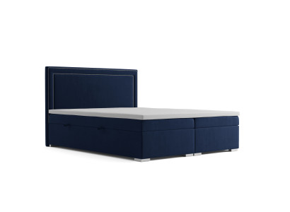 Boxspring Bed Hotel Double Design Beds Luxury Upholstered Box Function Blue New  Postel Boxspring Hotel Dvojitá designová lůžka Luxus Vysoce polstrovaná funkce Modrá Nová