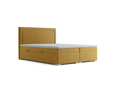 Boxspring Design Postel Hotelová Dvojlůžka Luxusní polštáře s lůžkovými šuplíky Žlutá