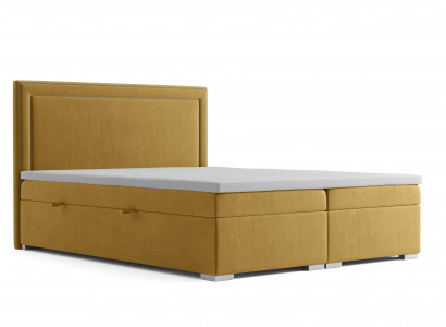 Boxspring Design Postel Hotelová Dvojlůžka Luxusní polštáře s lůžkovými šuplíky Žlutá