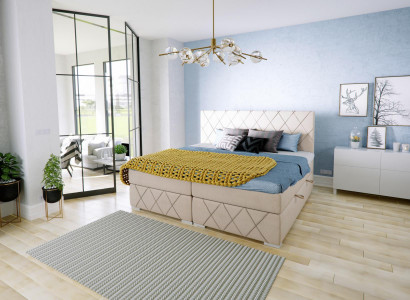 Boxspring postel kompletní set Dvojitý matrace Topper postele funkce Box Hotel