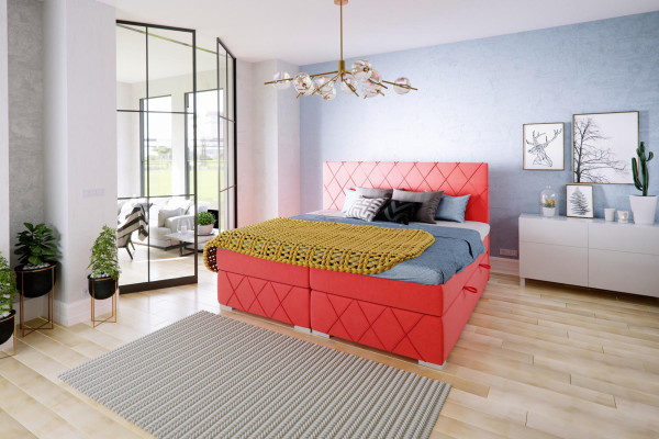 Vynikající moderní dvoulůžko Box-Spring pro ložnici.