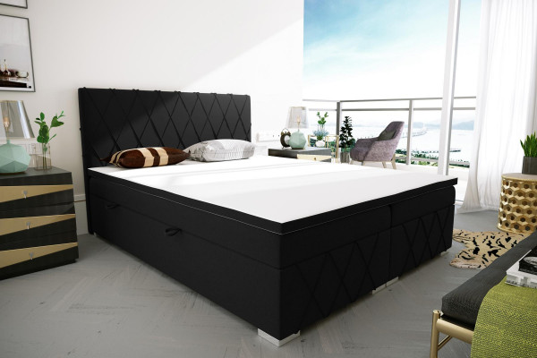 Boxspring Postel Hotel Double Luxus Postele Vysoký matrací úložný prostor Funkce 180x200cm