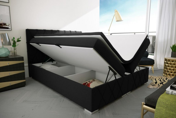 Boxspring Postel Hotel Double Luxus Postele Vysoký matrací úložný prostor Funkce 180x200cm