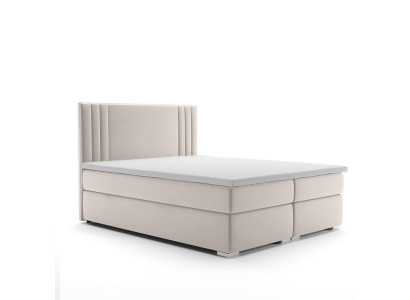 Boxspring Bed Hotel Double Bed Luxury Beds Upholstered Function Bed Box Beige