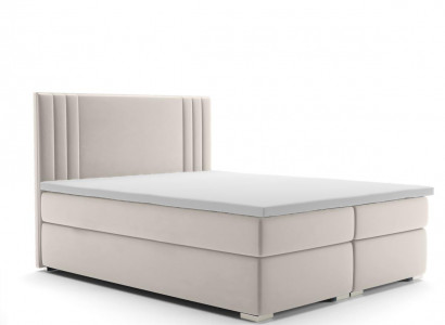 Boxspring Bed Hotel Double Bed Luxury Beds Upholstered Function Bed Box Beige