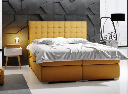Boxspring postel Hotel Double 160x200 cm Luxus postele s polstrovanými úložnými boxy.