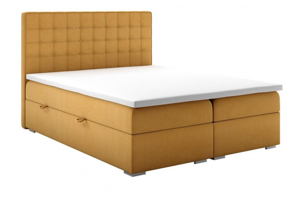 Boxspring postel Hotel Double 160x200 cm Luxus postele s polstrovanými úložnými boxy.