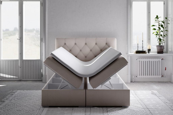 Boxspring postel Hotelová dvojitá kůže Luxus lůžka potahování úložný prostor Funkce Nové
