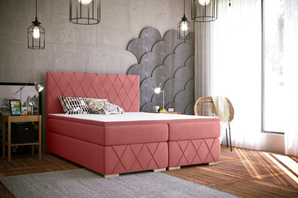 Kompletní sada matrace a topper pro manželskou postel boxspring Pink Polster 180x200cm, nové postele
