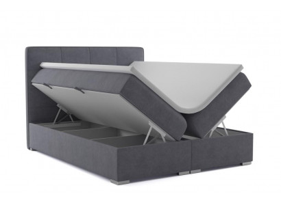 Boxspring postel Hotel Double Samt textilie Luxus Postele Polstrování odkládací prostor Funkce