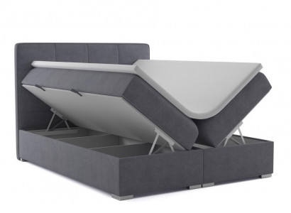 Boxspring postel Hotel Double Samt textilie Luxus Postele Polstrování odkládací prostor Funkce