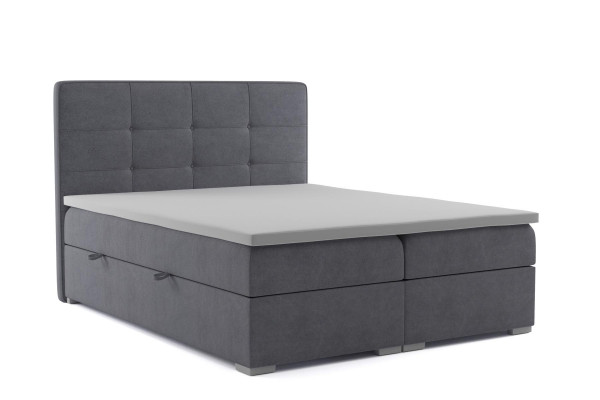 Boxspring postel Hotel Double Samt textilie Luxus Postele Polstrování odkládací prostor Funkce