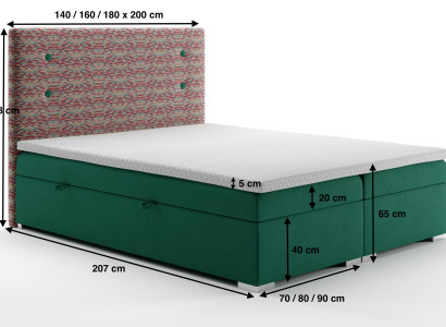 Boxspring lůžko Funkce Hotel Dvojité Kompletní Sada Matrace Postele Box