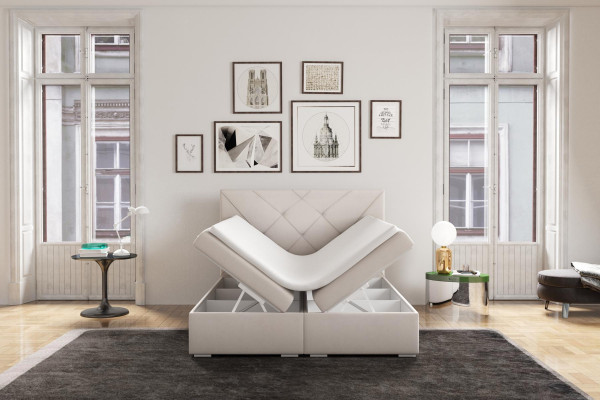 Moderní postele Boxspring Hotel Double Luxury Bed Upholstered Box Function Leather.