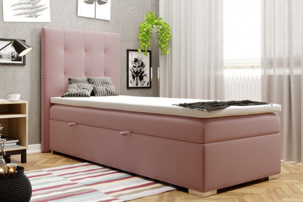 Luxus postel se základem a matrací, lůžka hotelu s úložným prostorem, rozměr 90x200 cm.