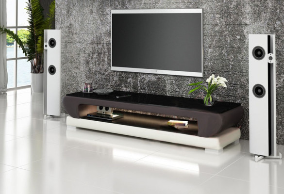 RTV TV stojan Kožený skleněný stůl TV skříňka Stůl Designer 403
