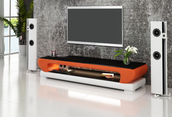 RTV TV stojan Kožený skleněný stůl TV skříňka Stůl Designer 403