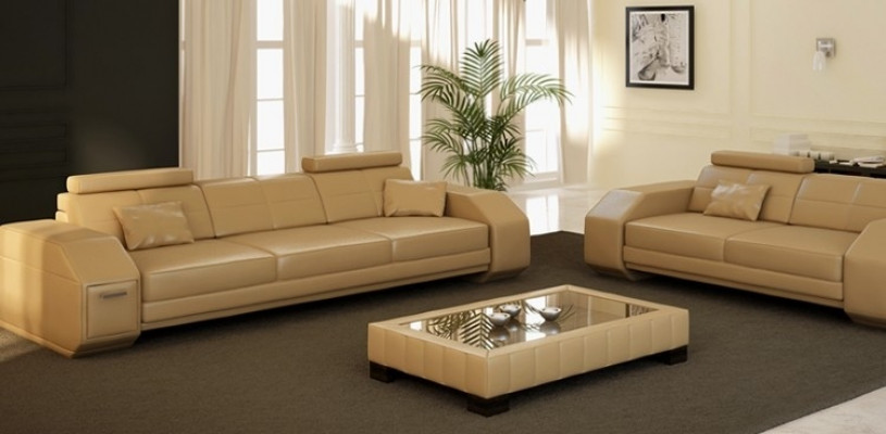 Ledrová sedací souprava 3+2+1 kůže Pohovka Potah Sedák Designová souprava JarksonW