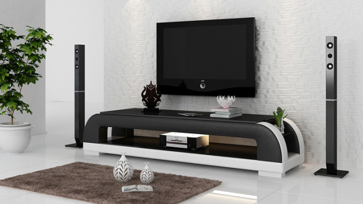RTV TV Stojan Dekor Kožený Skleněný Stůl Stůl Televizní Skříň Designér