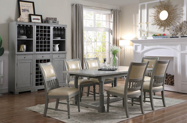 Jídelní souprava stůl 6x židle židle jídelní skupina stůl dřevo kůže